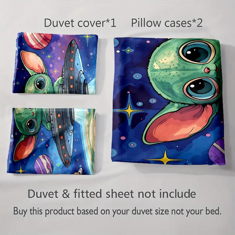 Alien-themed spaceship. Bedding Duvet cover sets Duvet covers Pillowcases gifts (1 * Duvet Cover 2 * Pillowcases, without duvet insert)
