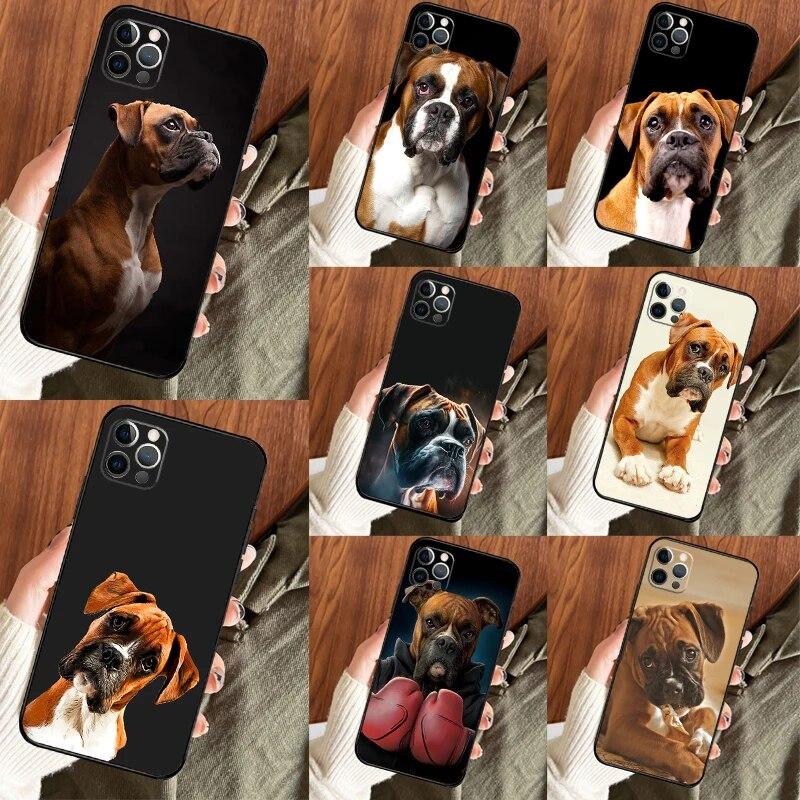 Чехол для телефона с собакой-боксером для iPhone Samsung Galaxy Redmi Xiaomi Oppo OnePlus Note SA 7 8 9 10 11 12 13 14 20 21 22 23 53 54 Pro Max Plus Ultra TPU Soft