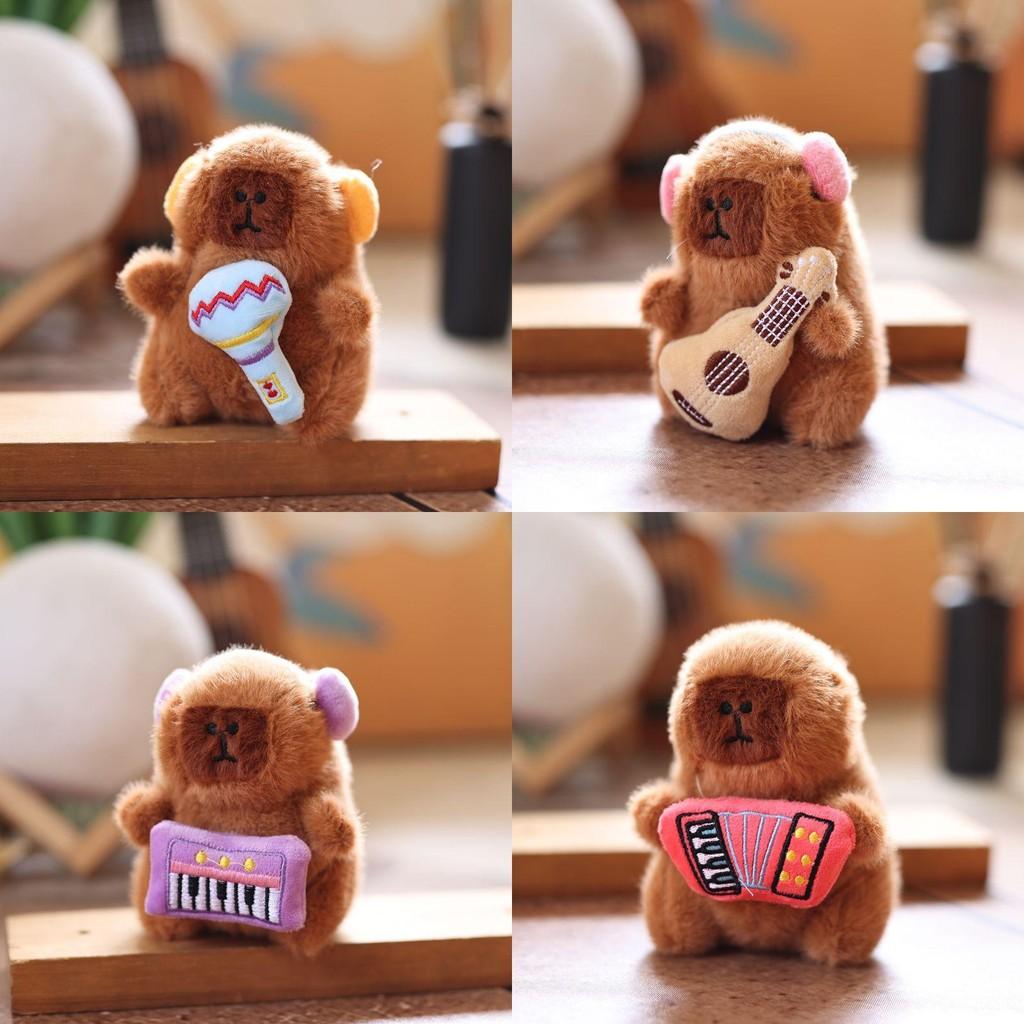 Plush Capybara Keychain With Music Design For Kids And Teens