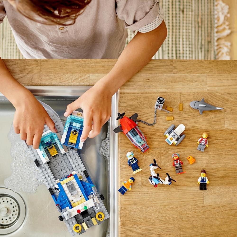 LEGO Городская полицейская патрульная лодка 60277 Игрушечный блок Подарочная полицейская лодка для мальчиков и девочек от 5 лет и старше