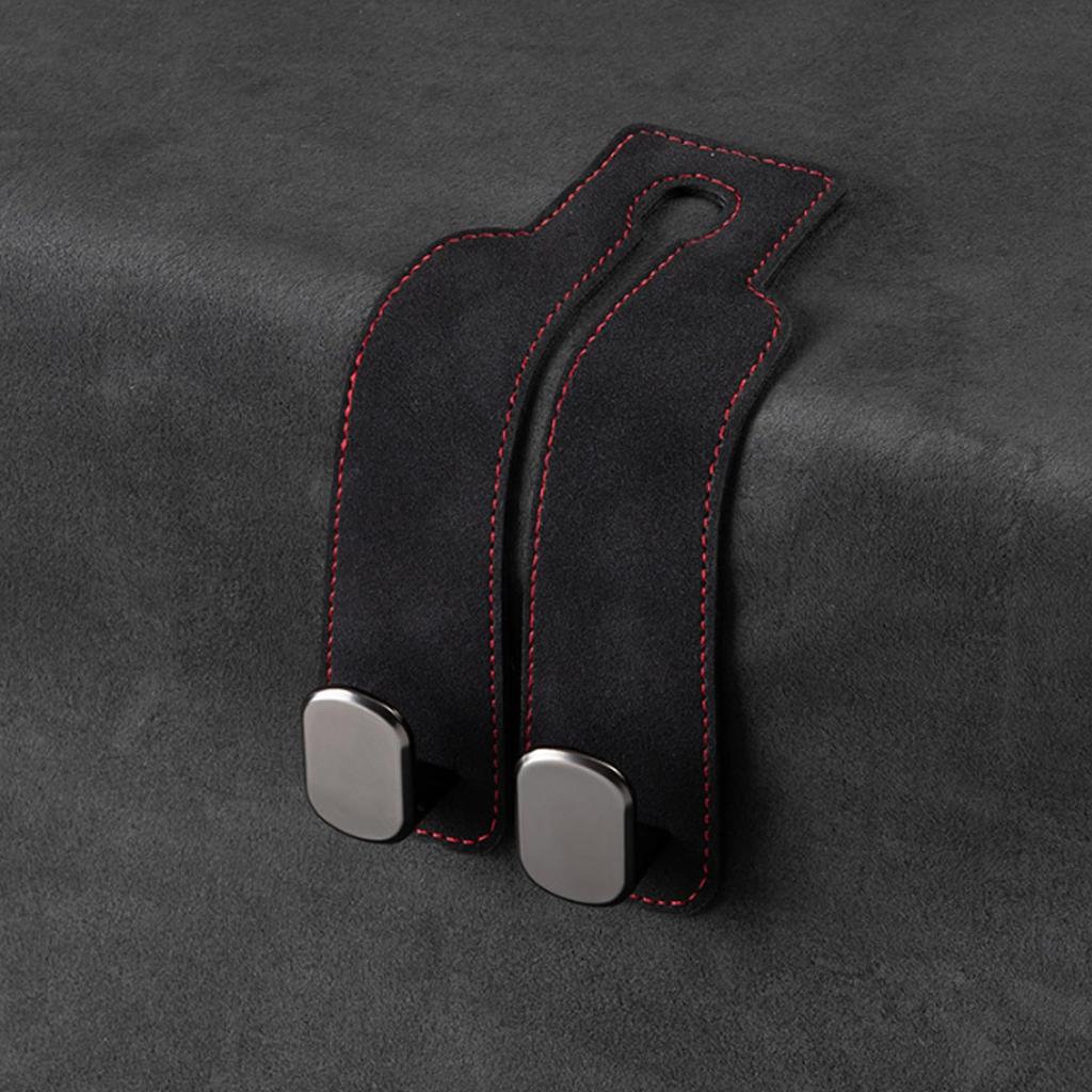 2 in 1 Quality Car Headrest Hook Premium Suede Rear Seat Hanging Dual Hook 20KG Large Load-Bearing Hook Hanger ABS/Metal Hook