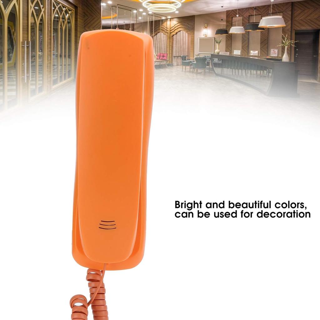 Estink Настенный телефон - Портативный тонкий стационарный телефон с изысканным исполнением, подходит для дома, офиса, компании, отеля (оранжевый)