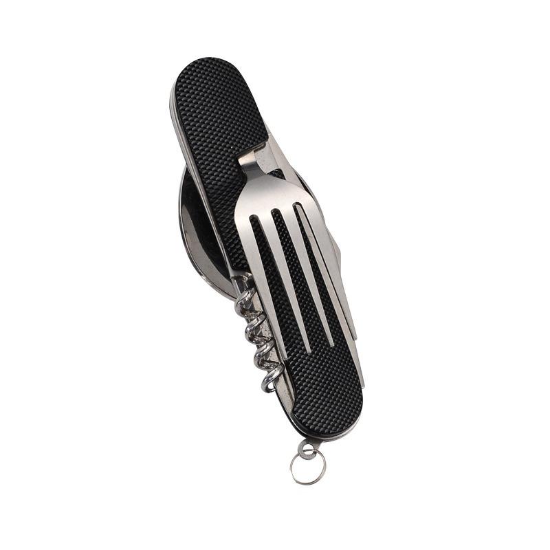 Многофункциональный складной разборный комбинированный маленький столовый прибор для улицы, пешего туризма, путешествий, многофункциональная открывалка, алюминиевая ручка, нож для фруктов