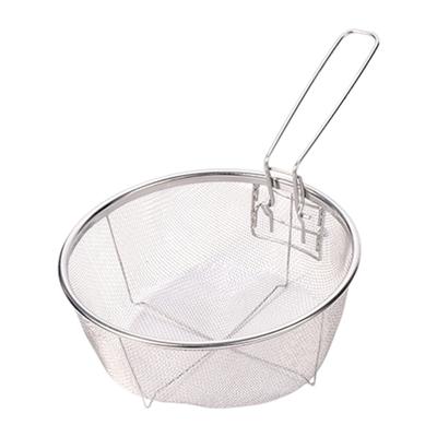 Корзина для жарки из нержавеющей стали с ручкой, кухонная круглая корзина для жарки для картофеля фри, луковые кольца, жареная курица