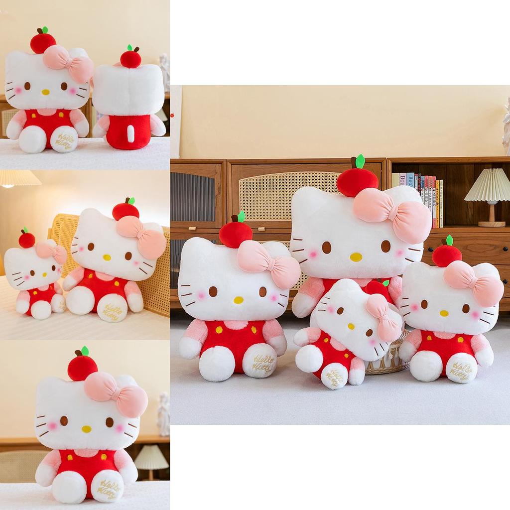 Hello Kitty Cartoon Plush Toy With Fluffy Exterior For Bedroom Decor And Gift Giving