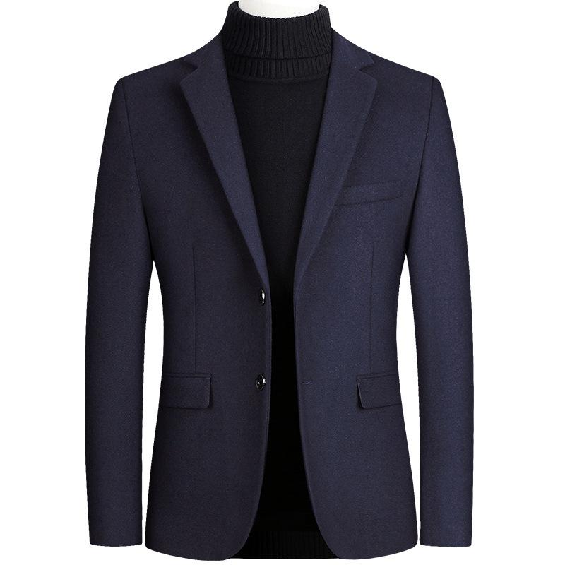 Men's Woolen Jacket Autumn and Winter New Small Suit Business Casual Jacket Single Suit Men's
