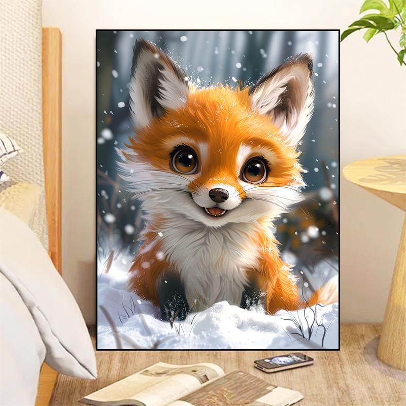 5d DIY Алмазная картина вышивка крестом милое животное маленькая лиса алмазная вышивка мозаика полная круглая дрель домашний декор