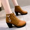 Женские теплые ботильоны 2024 года, новые роскошные модные ботинки на высоком каблуке со стразами, повседневные классические ботинки из искусственной замши на шнуровке