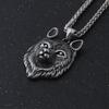 Модный винтажный кулон в виде головы волка в стиле викингов для мужчин и мальчиков в стиле панк из титановой стали с амулетом в виде животного, ювелирный подарок