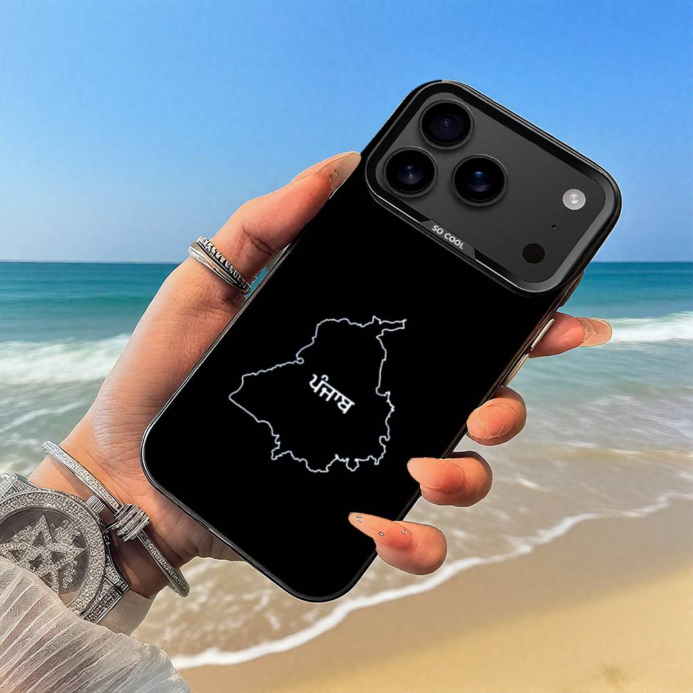 Punjab Map Phone Case Black case for iPhone17,16,15,14,13,12,Pro,Max,Plus,E,SE4,Air,Mini