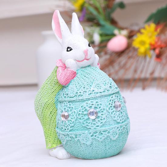 Украшения в виде пасхальных кроликов, милые расписанные вручную фигурки кроликов из смолы, переносные украшения для пасхальных яиц, Пасха