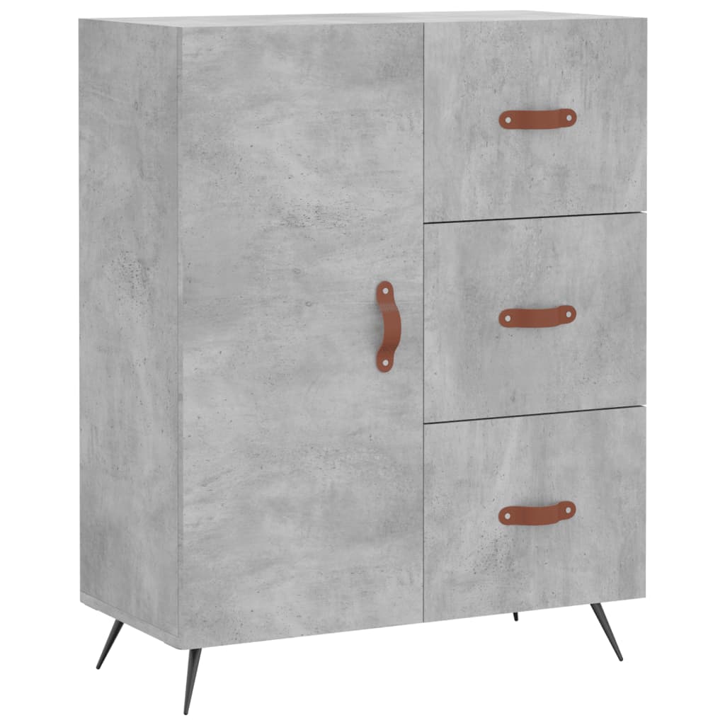 Highboard Concrete Grey 69.5 x 34 x 180 cm Engineered Wood
