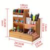 1PC Wooden Pen Holder Stationery Storage Box Office Learning Desktop Organizer