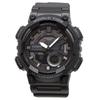 Casio Кварцевые часы с мировым временем и черным инвертированным ЖК-дисплеем, зарубежная модель AEQ-110W-1BV, мужские, аналогово-цифровой дисплей, черный, [Б/У]