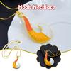 Gold Necklace Fish Hook Cute Shape Cat Tail With Bell Pendant Lady Necklaces