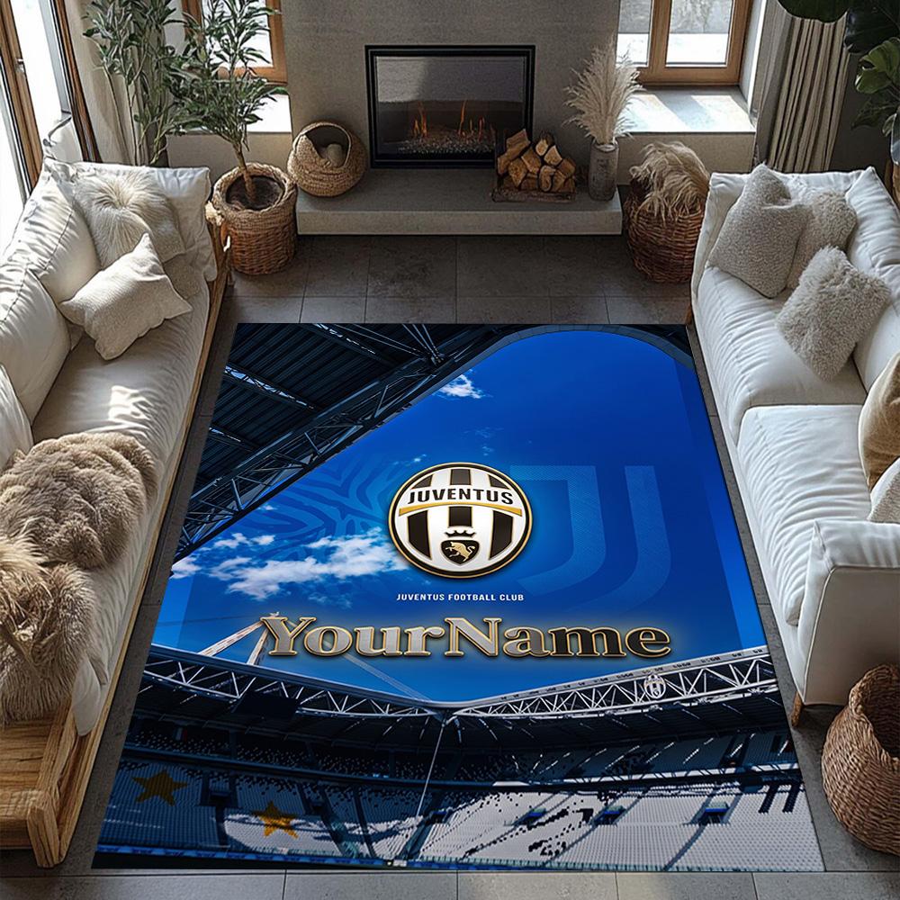 Juventus Customized Name Area Rug Design for Hallway Bedrooms Kitchen Living Rooms Antislip Carpet Decorate Offices Perfect Gift for Friends & Family