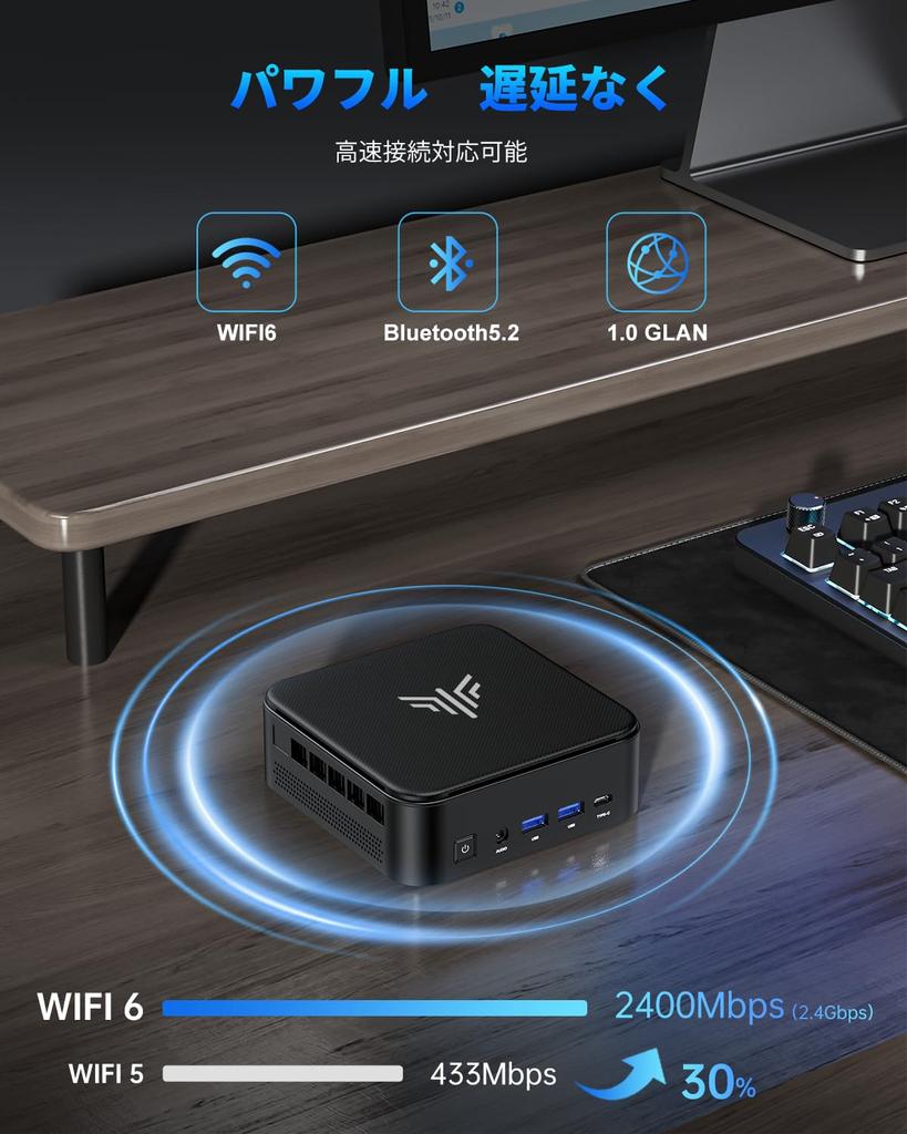 NIPOGI Gaming PC AMD Ryzen 7 5825U Max Mini PC 32GB DDR4 512GB SSD Mini PC Windows11 Pro 4K60Hz 3 Screen Output WiFi 6 Bluetooth (8C/16T 4.50GHz)