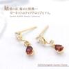 Гранатовые серьги 18-каратного желтого золота K18 Swaying Январь Камень Красный [Barzaz] Женские