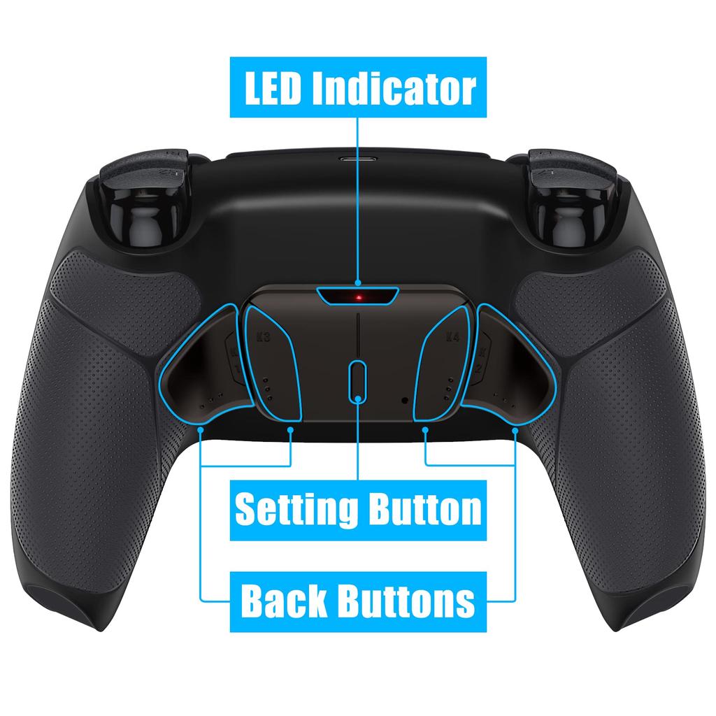 eXtremeRate Programmable Back Paddle Metal Version RISE4 Remap Kit Compatible with PS5 Controller Compatible with PS5 Controller with Upgrade Board