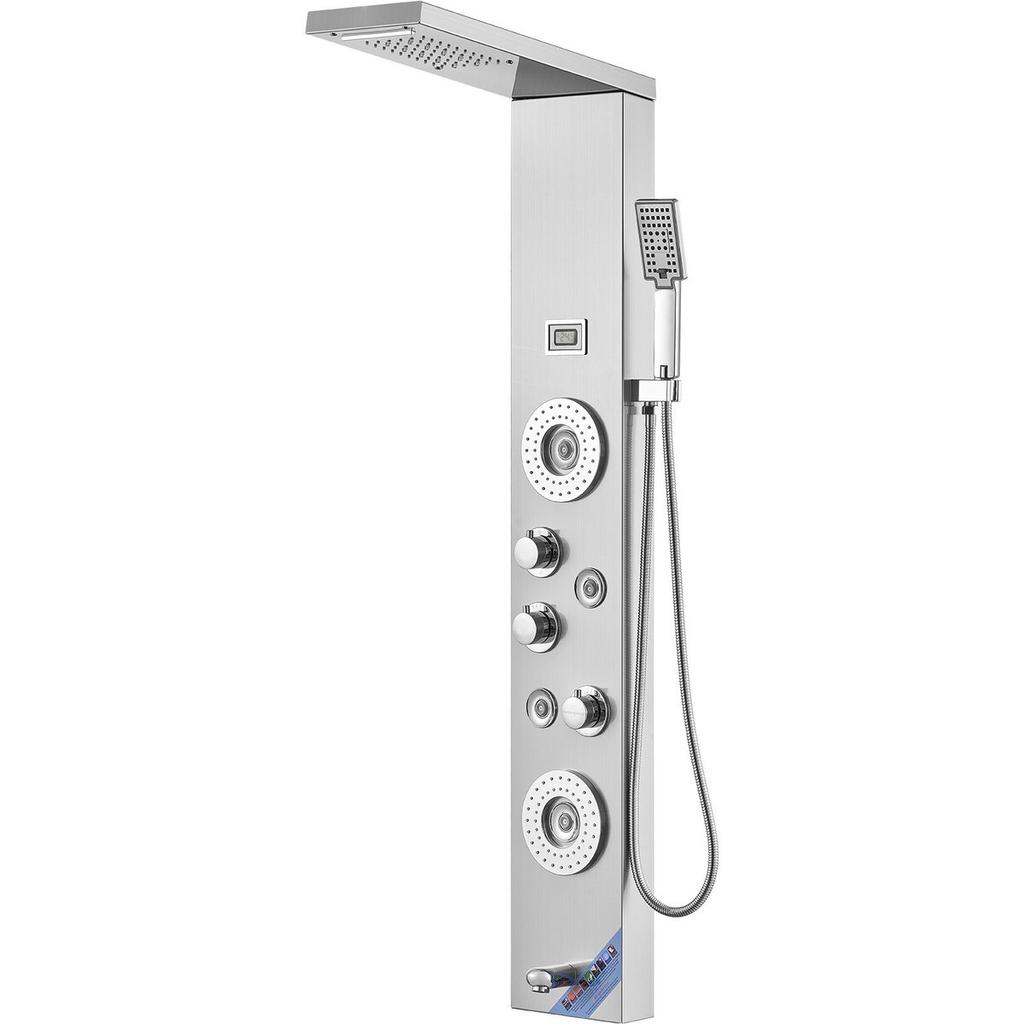 Shower Panel Tower System 6 Modes LED & Display Stainless Steel Rainfall