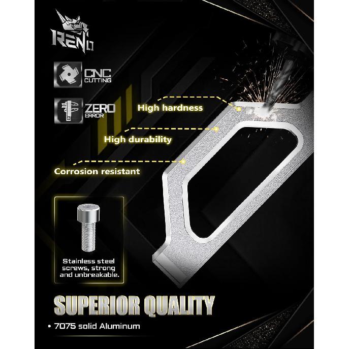 RENO Maverick Tie Down Hook, Truck Bed Tie Down Anchors for Cargo Trailer (Black, 2PCS) | CNC Aluminum, Black Anodization, 0.79” Inner Rope Hooks,