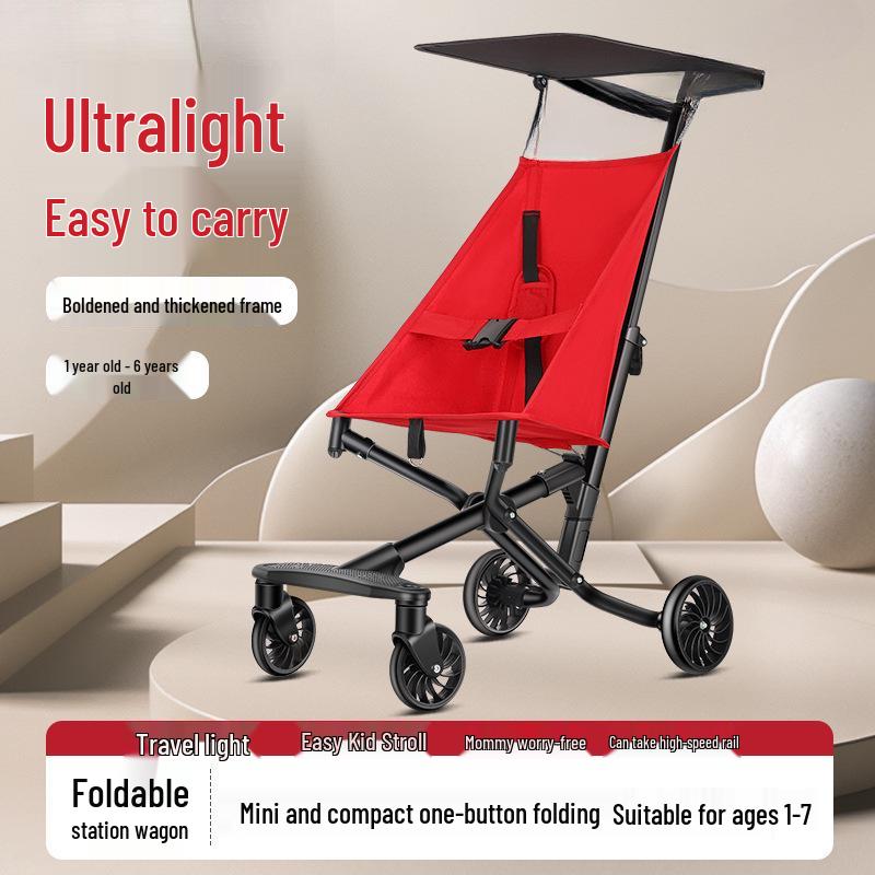 Легкая складная детская коляска со складыванием одной кнопкой для путешествий