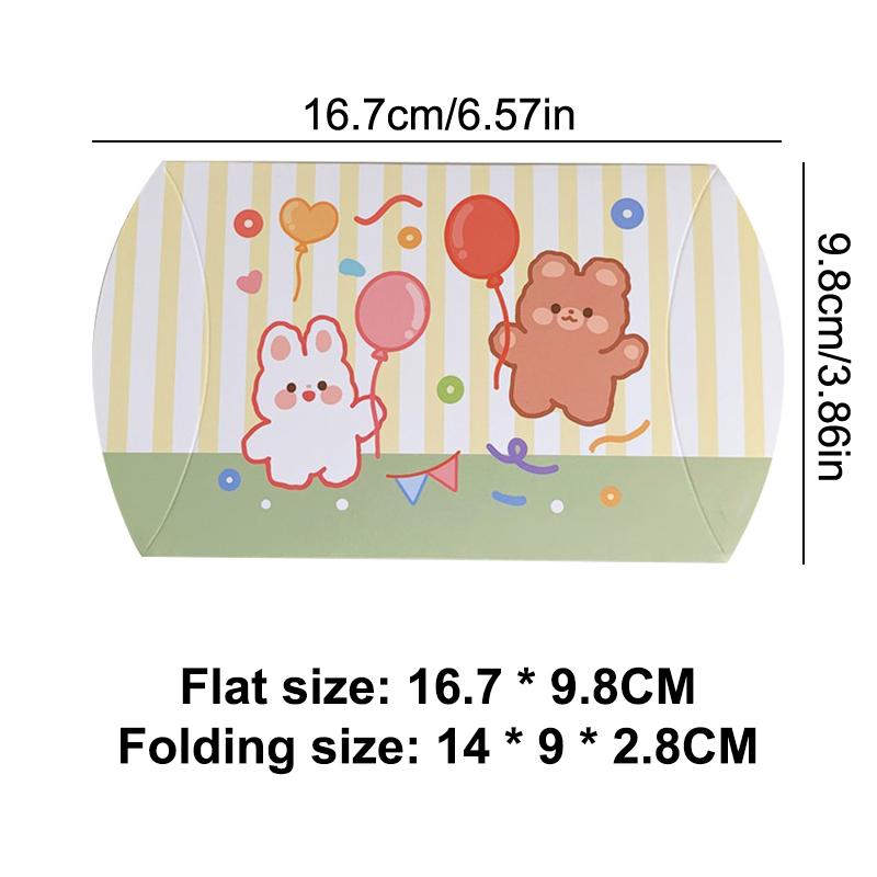 10Pcs Chocolate Candy Pillow Box Paper Cartoon Animal Gift Folding Paper Box Small Gift Packaging Box