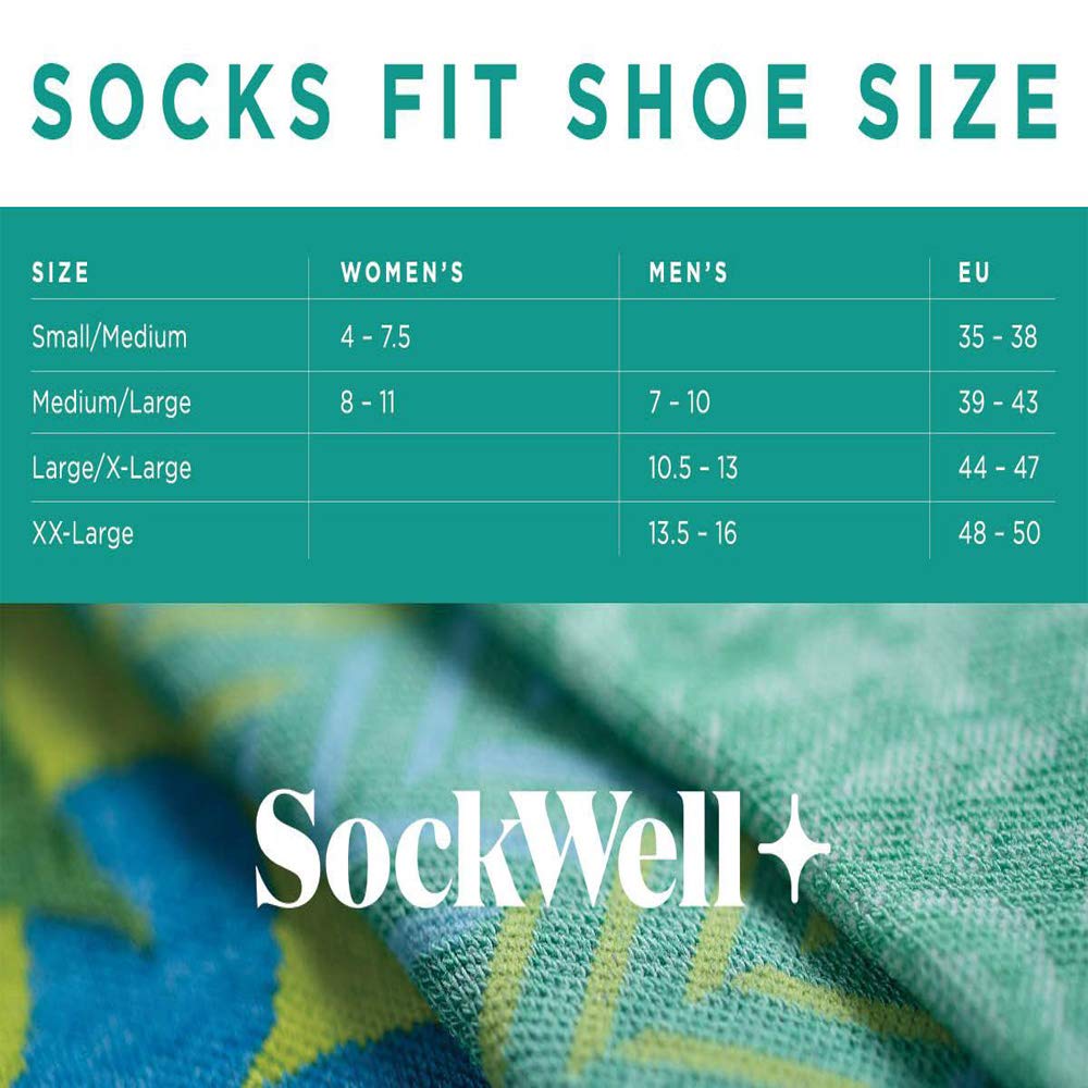 Sockwell PETAL POWER CREW Socks Sizes Denim Outdoor Socks Made In the USA Alpaca Blend Merino Wool Compression Socks Women's (SW112W) - S-M