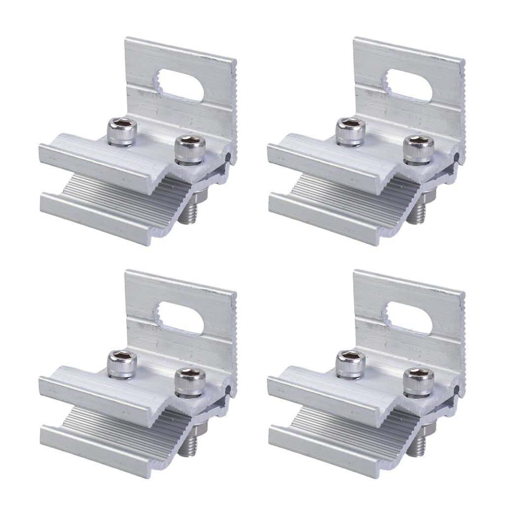 4pcs Photovoltaic Clamps Aluminum Solar Module Fixing Ensures Stability & Safe for Home & Commercial Solar Projects