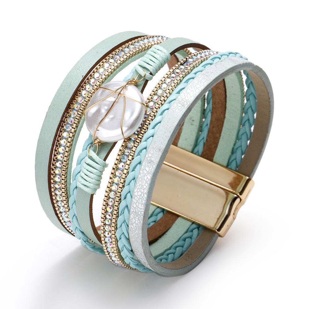 Unique Woven Shell & Baroque Pearl Ladies Bracelet