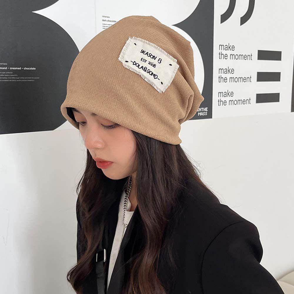 Elastic All-match Solid color Korean Style Women Beanie Men Skull cap Stacking bonnet Knitted Hat