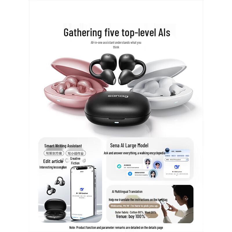 Saina F30 2025 Open-Ear Clip Bluetooth Headphones