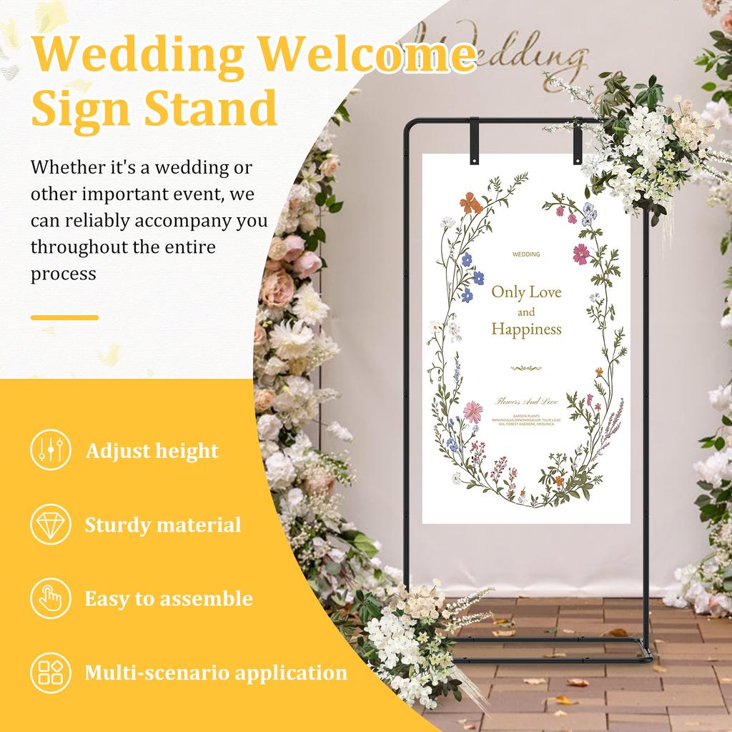 Свадебная арка, подставка для приветственной таблички, держатель для таблички "Добро пожаловать на нашу свадьбу", металлическая напольная подставка для схемы, мольберт для демонстрации постера