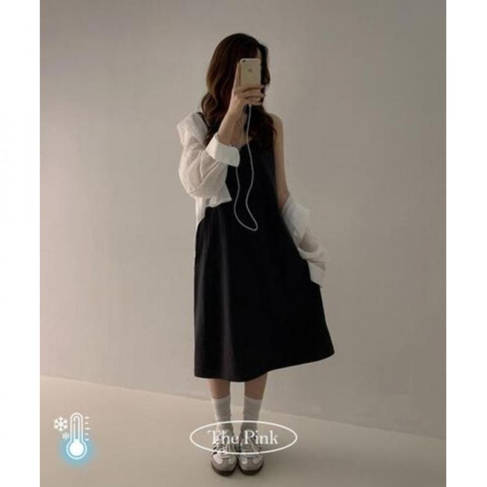 The Pink V Neck Nylon sleeVeless Long Dress 4 Colors