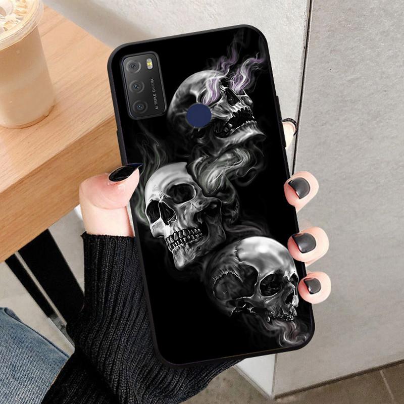 For TCL 20Y 20E Case Black Silicone Bumper Wolf Lions Soft TPU Covers for TCL 20E 6125F Funda Coque TCL20Y 20 Y 6156D Shells