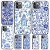 Сине-белый фарфоровый чехол для телефона для iPhone 17 Air 16 15 14 13 11 12 Pro Max 12 13 mini 15 16 Plus 16e Чехол Coque