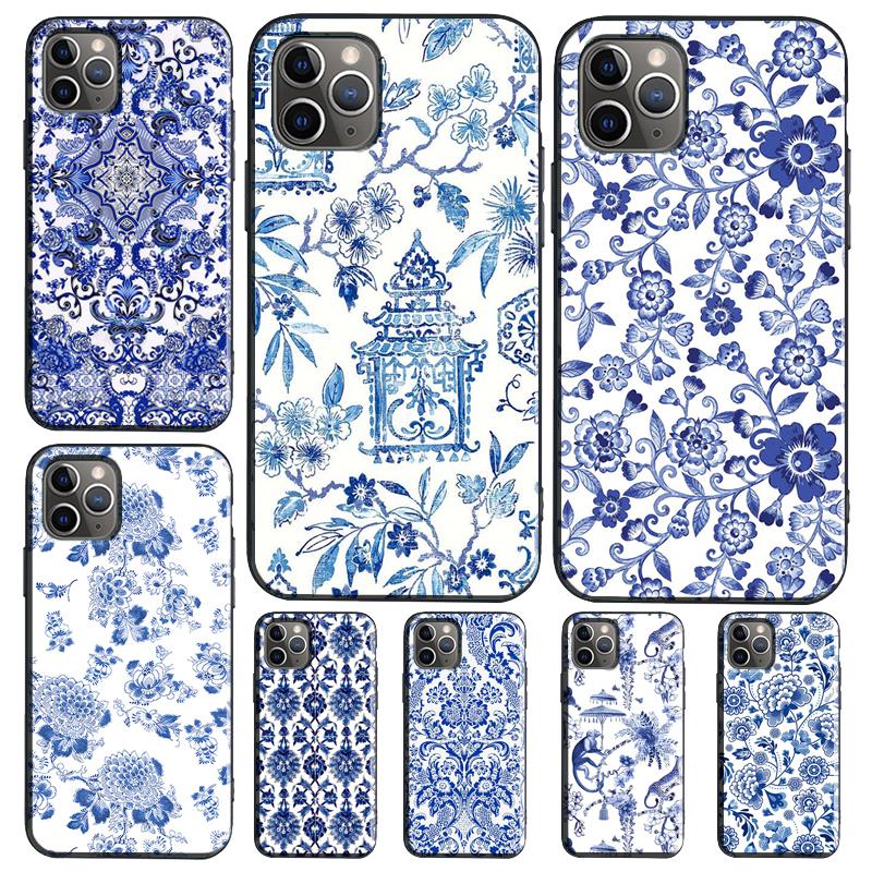 Сине-белый фарфоровый чехол для OPPO Reno 14 F 10 11 12 13 Pro 13F 12F 11F 7 8 Lite Чехол для OPPO Find X6 X5 X8 X9 Pro
