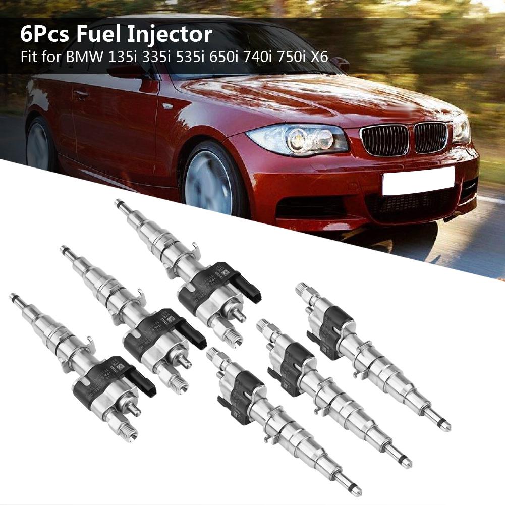 6Pcs Fuel Injector for BMW 135i 335i 535i 650i 740i 750i X6 13537585261 09