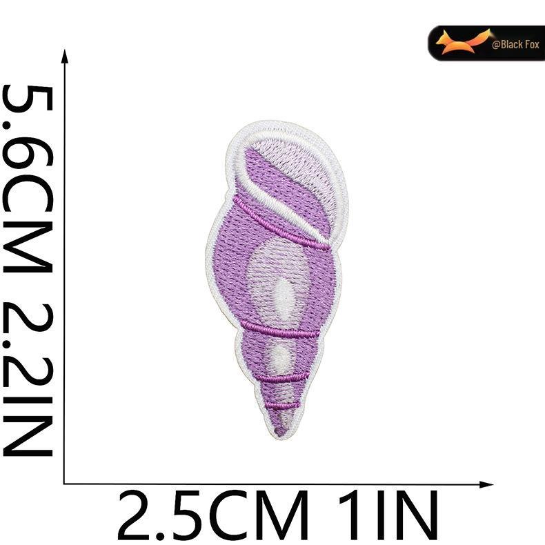 Black Fox Marine Life Cartoon Embroidered Patches for Children's Bags