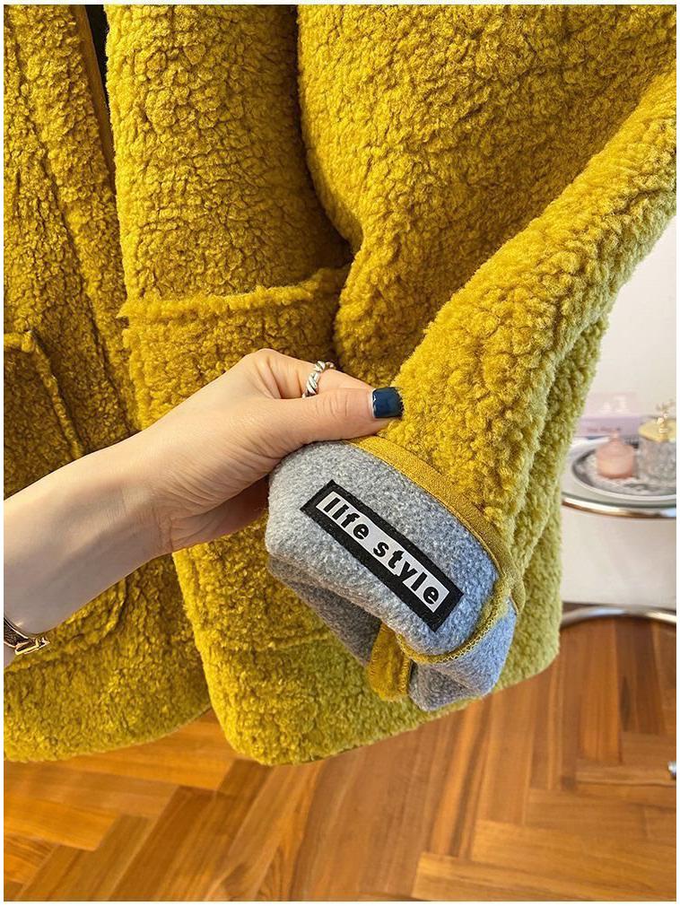 Plus Size Faux Lamb Wool Winter Coat for Women - Thick, Loose, and Warm