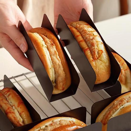 Pork Chop Bun Mold Non-stick U-shaped Bread Mold Carbon Steel Heat-resistant Biscuit Mold for Oven Use Home Baking Enthusiasts
