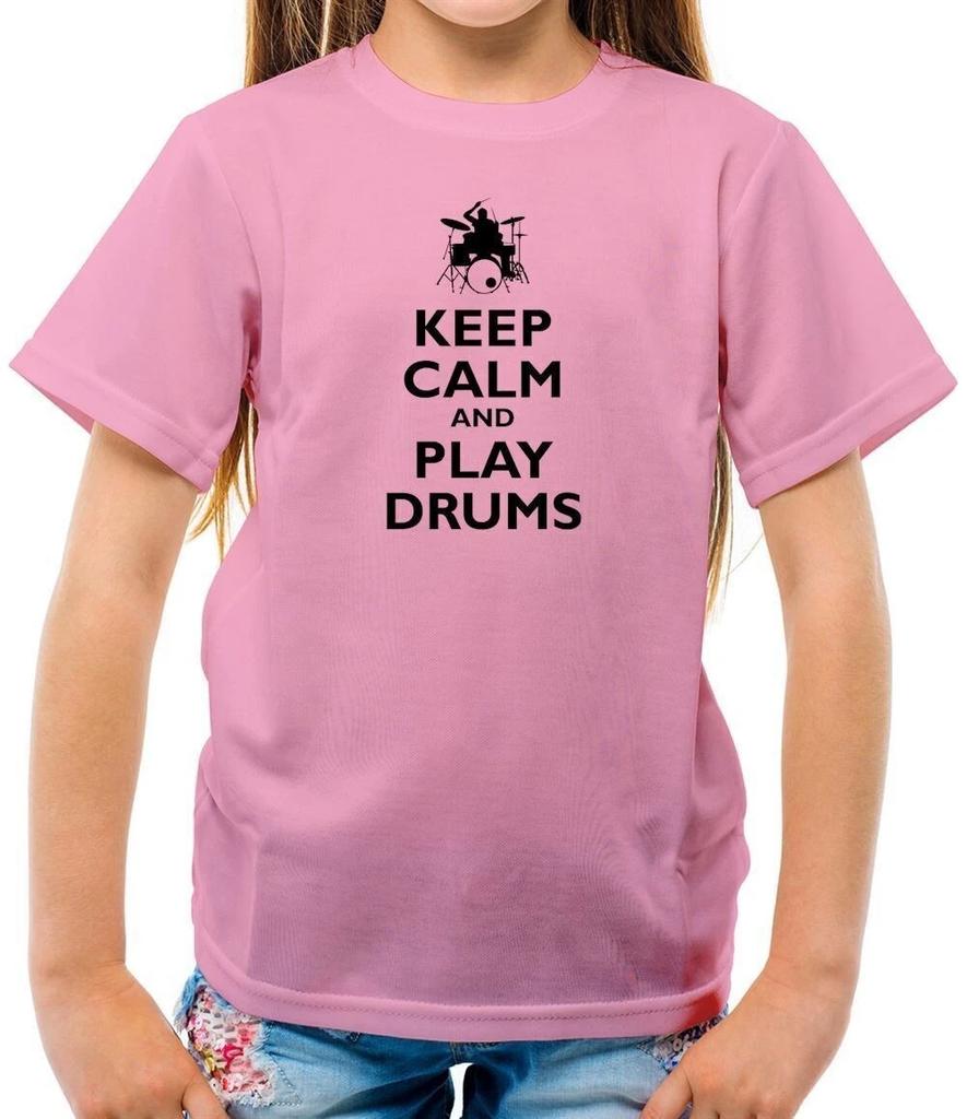 Keep Calm And Play Drums - Kids T-Shirt - Drummer Drumming Drum Music