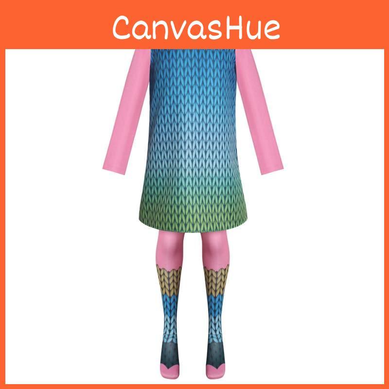 Милый фэнтезийный костюм для косплея тролля Поппи, платье, аниме, Хэллоуин, сценический наряд