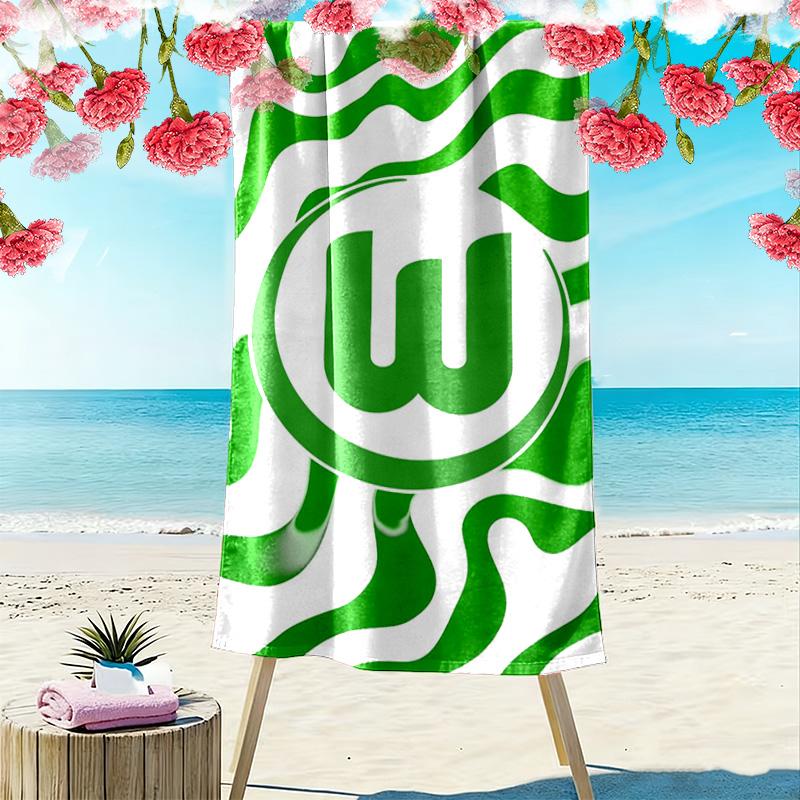 VfL Wolfsburg Print Beach Towel, Large Soft Quick Dry Towel for Beach Camping Swimming