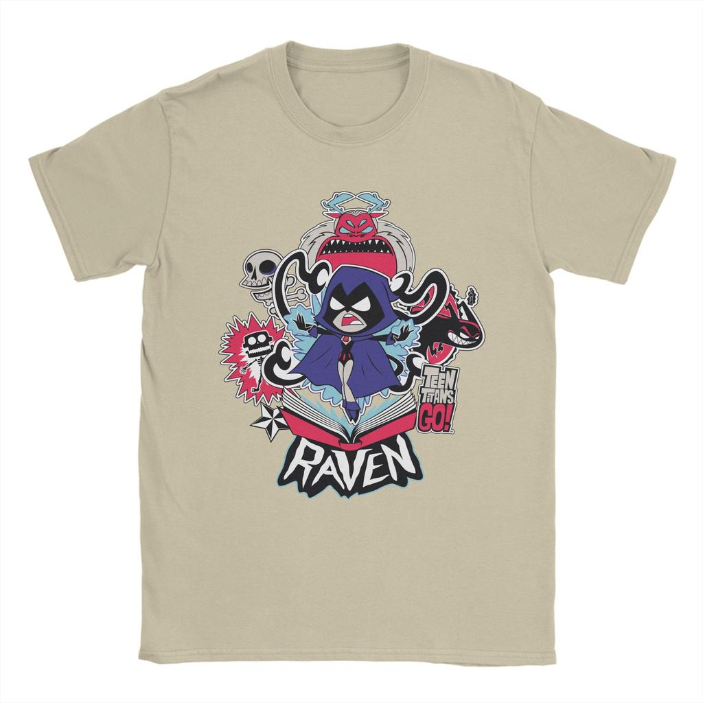 Каваий Юные Титаны Вперед Рейвен Демонические Силы Графическая футболка Мужские топы с коротким рукавом и круглым вырезом Хлопковые летние топы