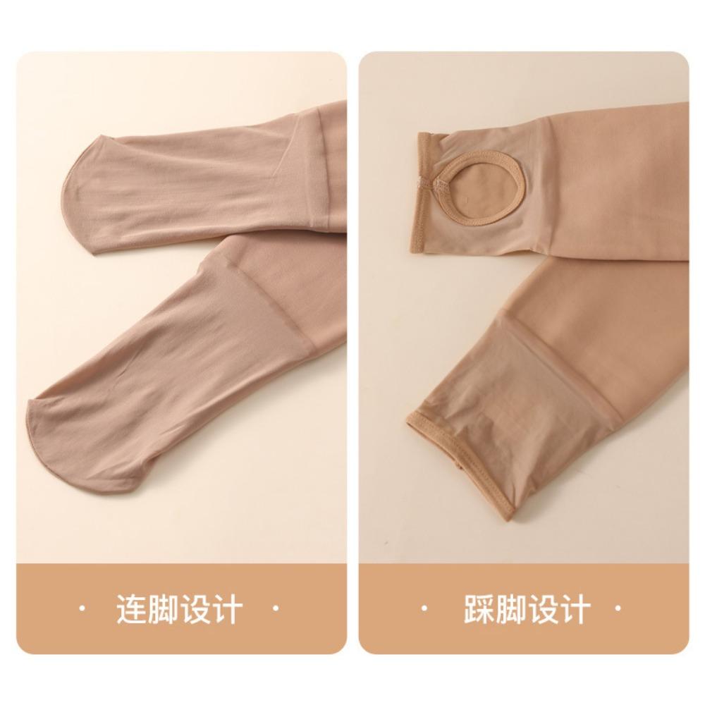 Колготки с высокой талией до бедра Леггинсы Осенне-зимние колготки с флисом телесного цвета