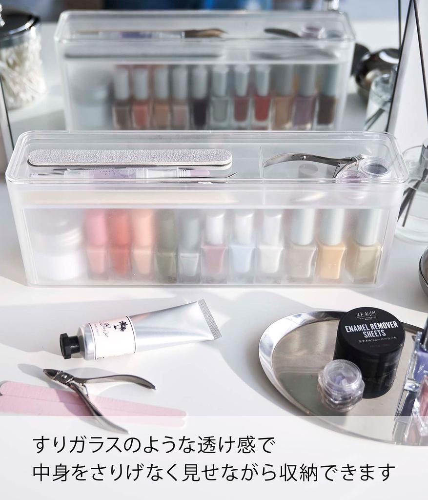 Yamazaki Tower Nail Storage W33 X X Large for Nail Care Supplies and Nail Polish 8062 Case, White, Approx. D7.7 H12cm, Capacity, Storage,