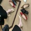 High Heels, Small Heels, Soft Leather, Thin Heel, Pointed Head, Soft Sole, French Gentle Matching Skirt Shoes, Low Heels, Single Shoes for Women