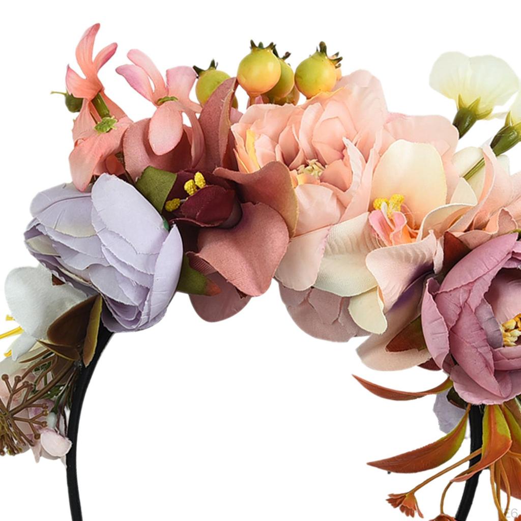 Повязка на голову с цветочной короной, фотографии повязки на голову с имитацией фестиваля