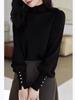 La Chapelle Women's Elegant Polo Collar Lantern Sleeve Pullover